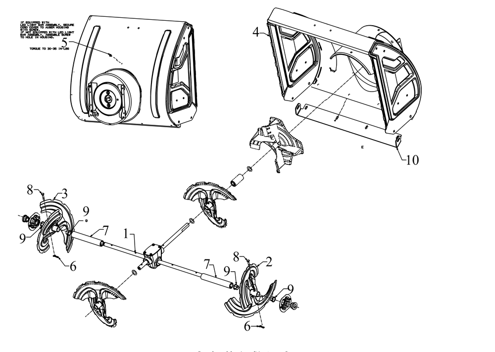 Auger Housing Diagram and Parts List for 2X28-INCHHP (31AH5DSY710)(2016) Cub Cadet Snow Blower